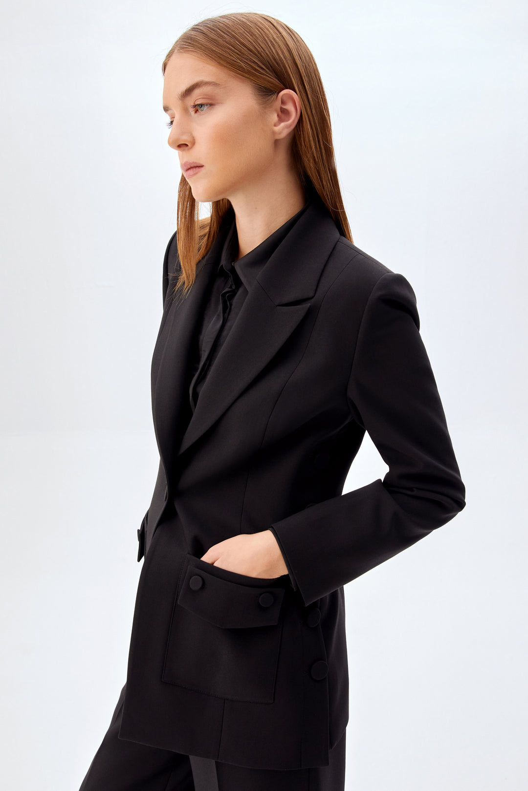 Cep Detaylı Blazer Ceket SİYAH