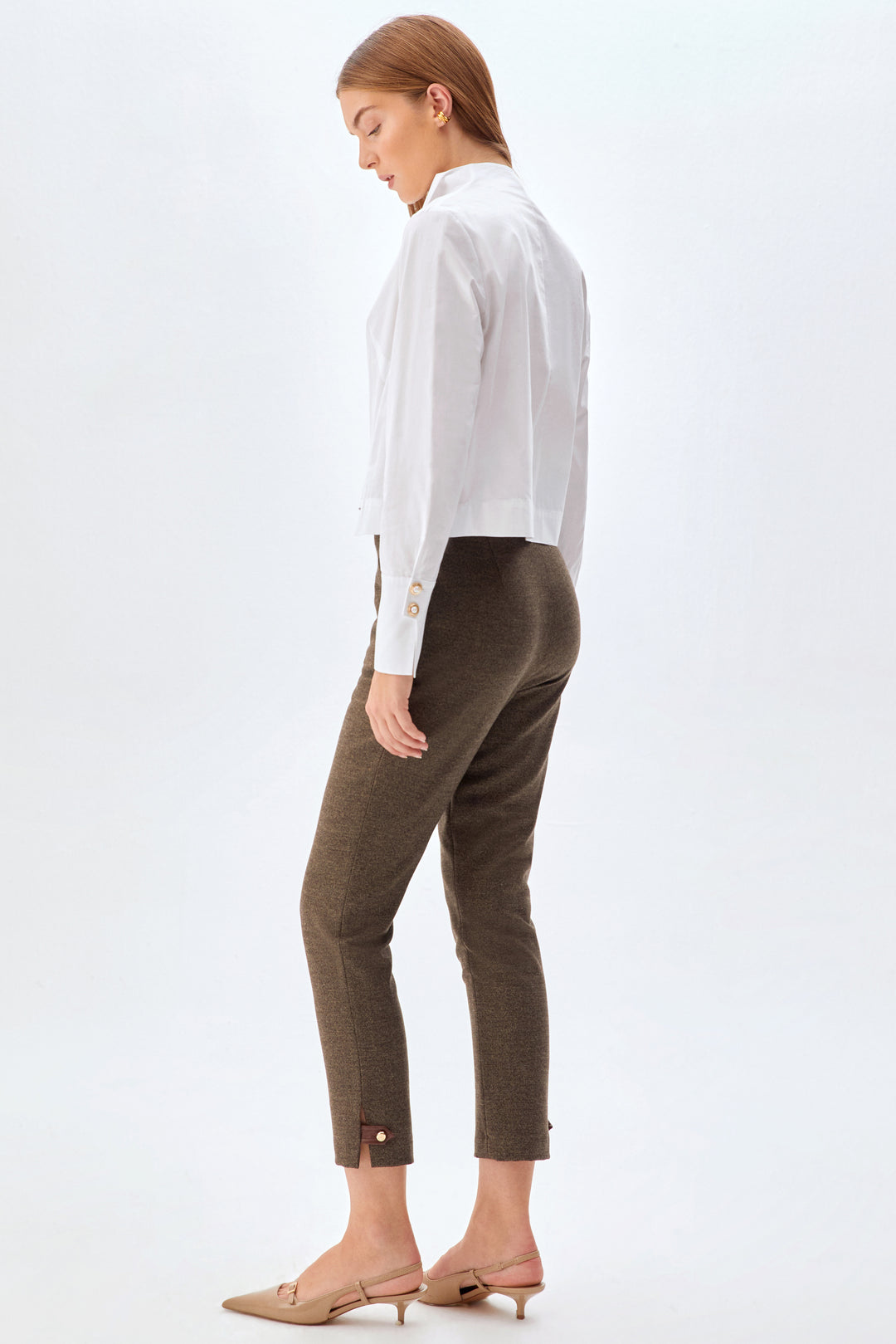 Cepli Cigarette Fit Pantolon KAHVERENGİ