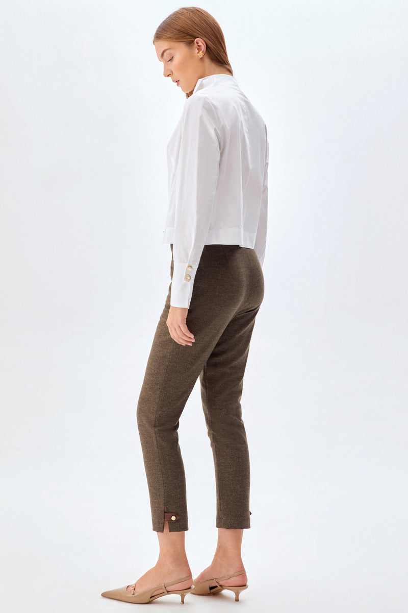 Cepli Cigarette Fit Pantolon KAHVERENGİ