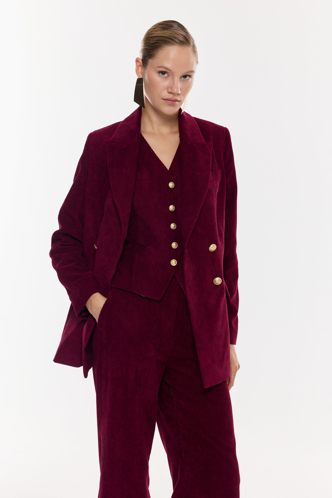 Çift Düğmeli Blazer Ceket