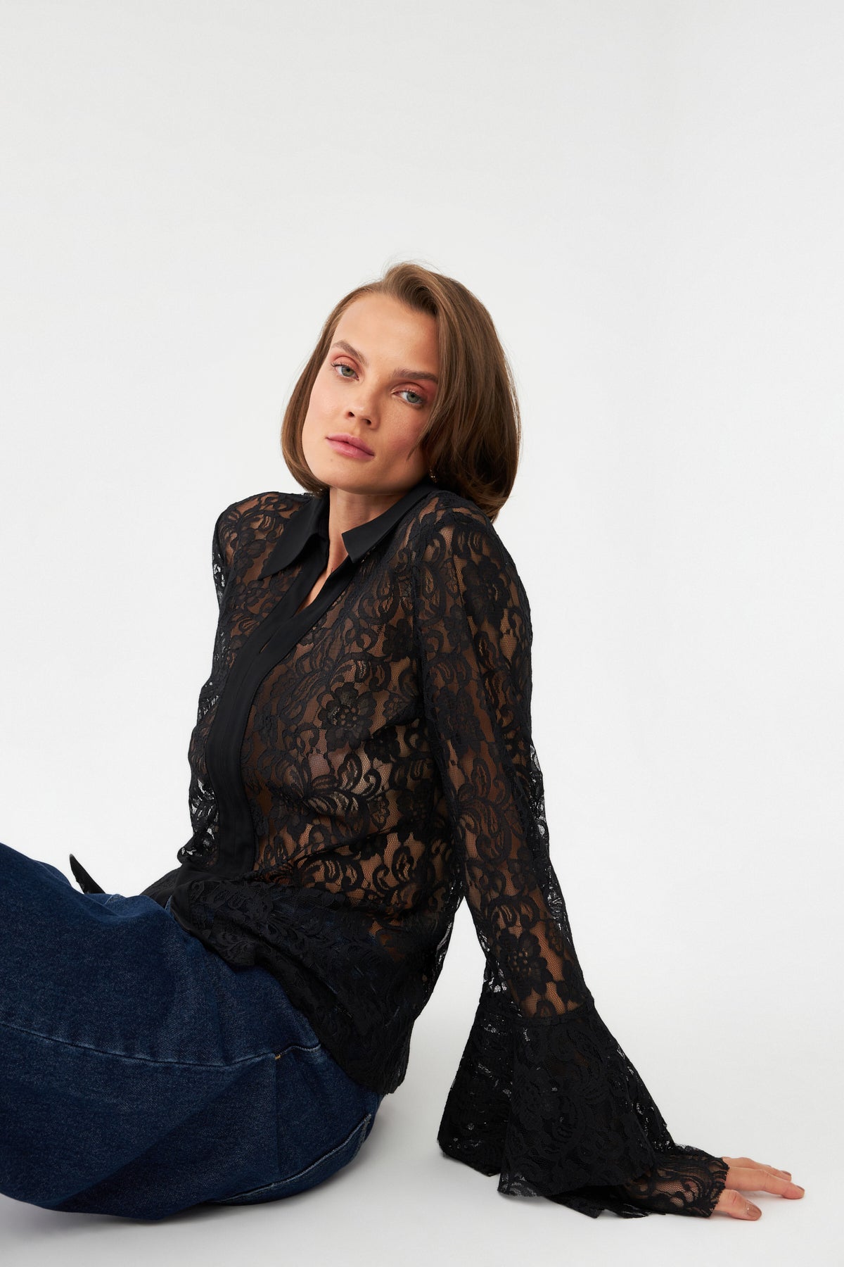 Dantelli Şifon Bluz