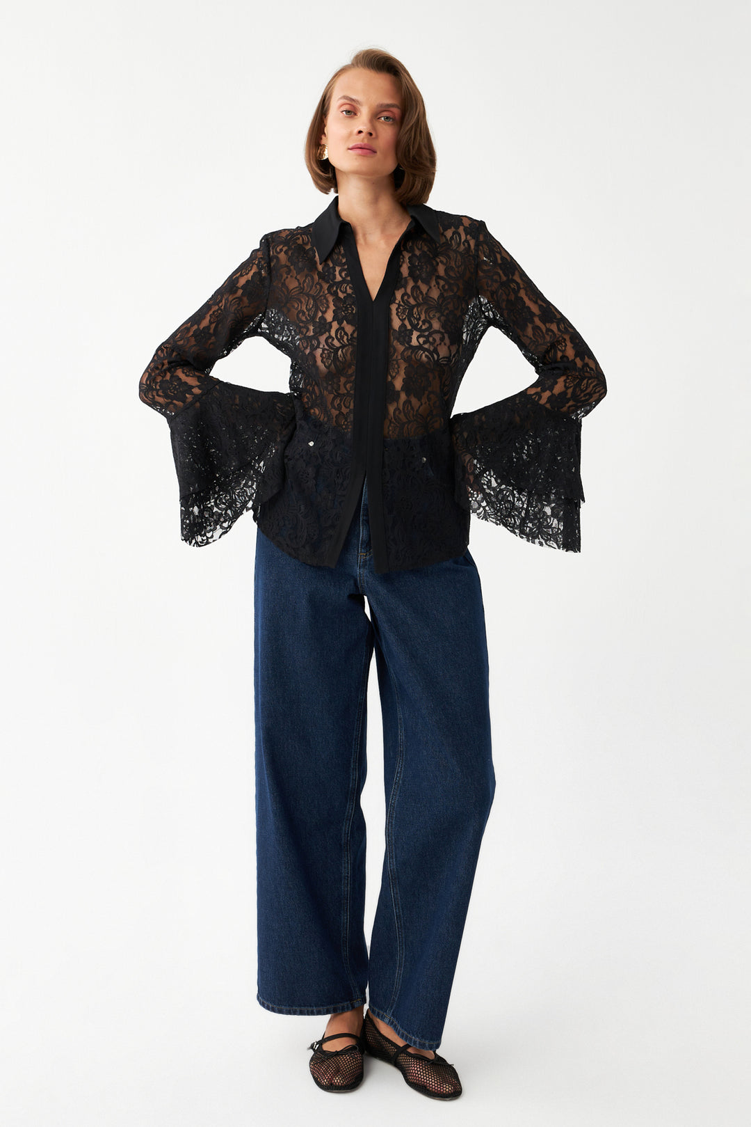 Dantelli Şifon Bluz