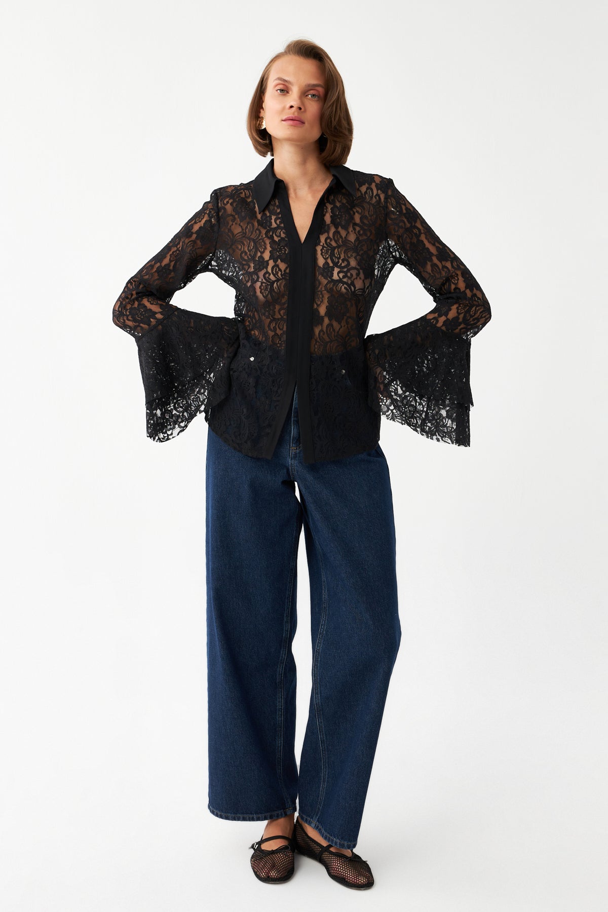 Dantelli Şifon Bluz