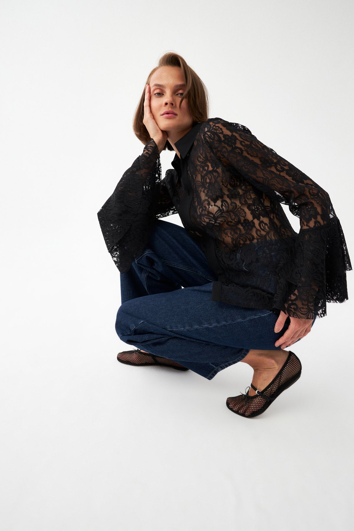 Dantelli Şifon Bluz