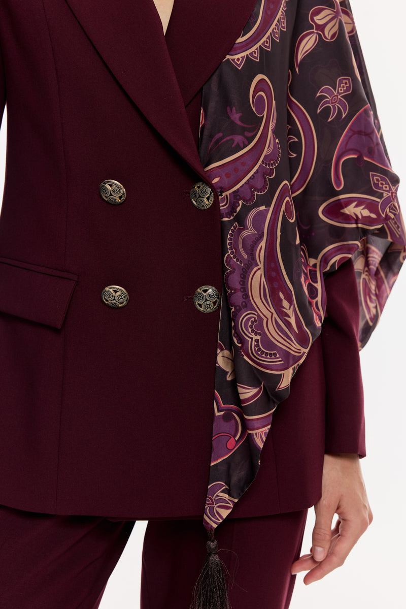 Desen Detaylı Pantolon Takım BORDO