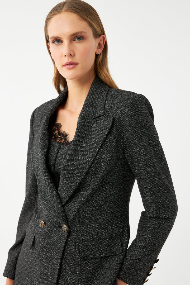 Düz Kesim Blazer Ceket SİYAH