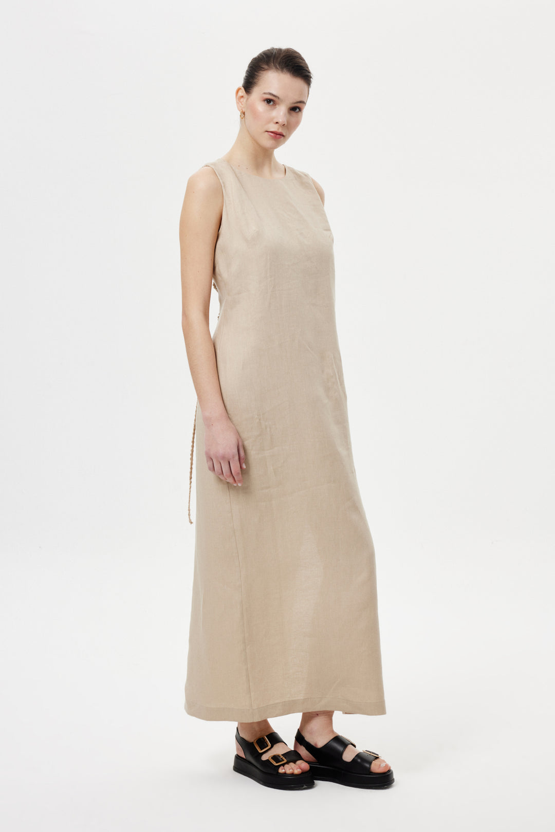 Regular-Fit Keten Elbise BEJ