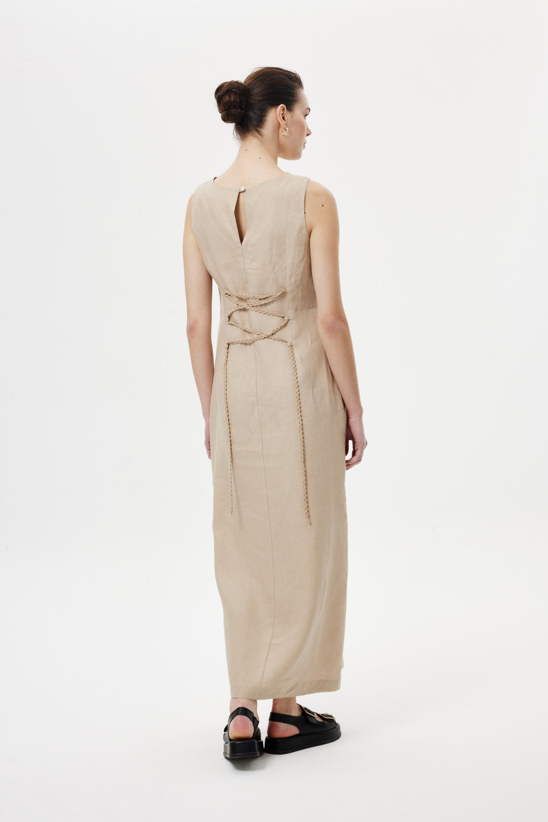 Regular-Fit Keten Elbise BEJ