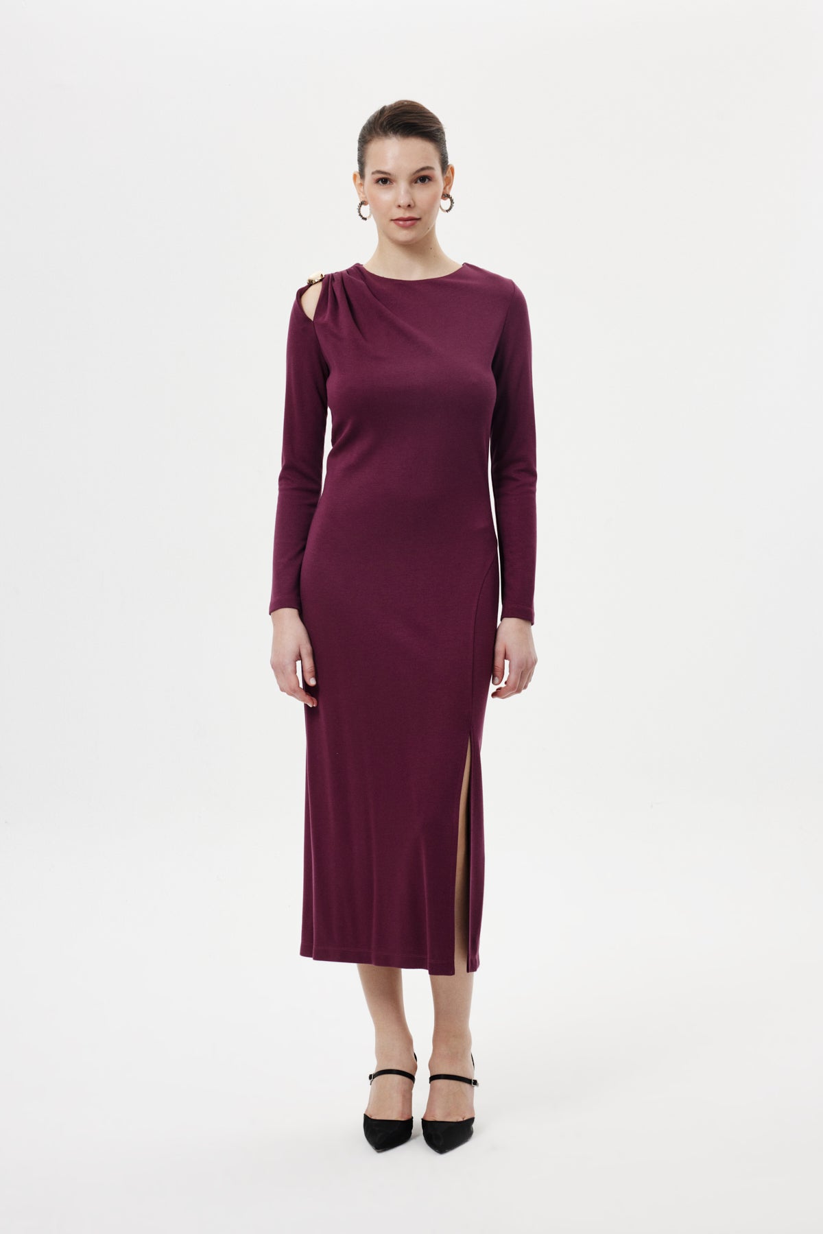Staright-Fit Elbise BORDO