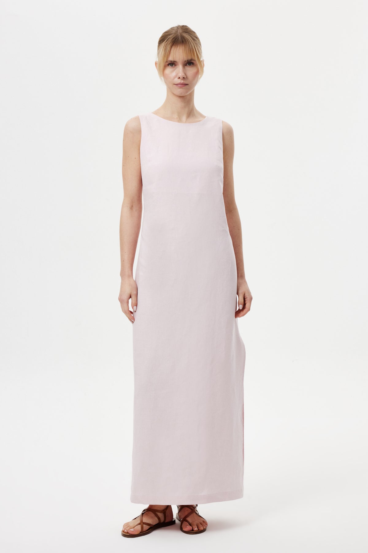 Regular-Fit Keten Elbise PUDRA