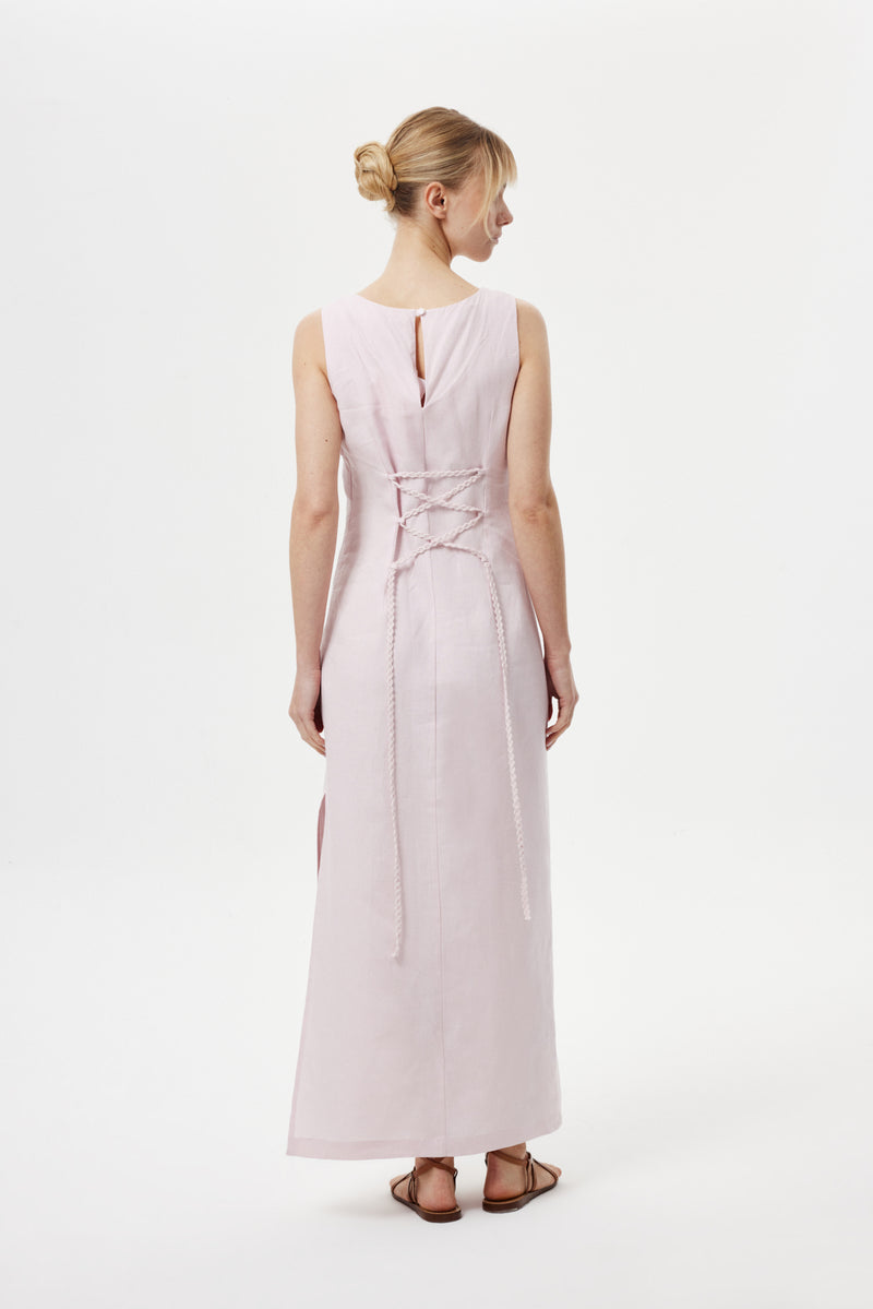 Regular-Fit Keten Elbise PUDRA