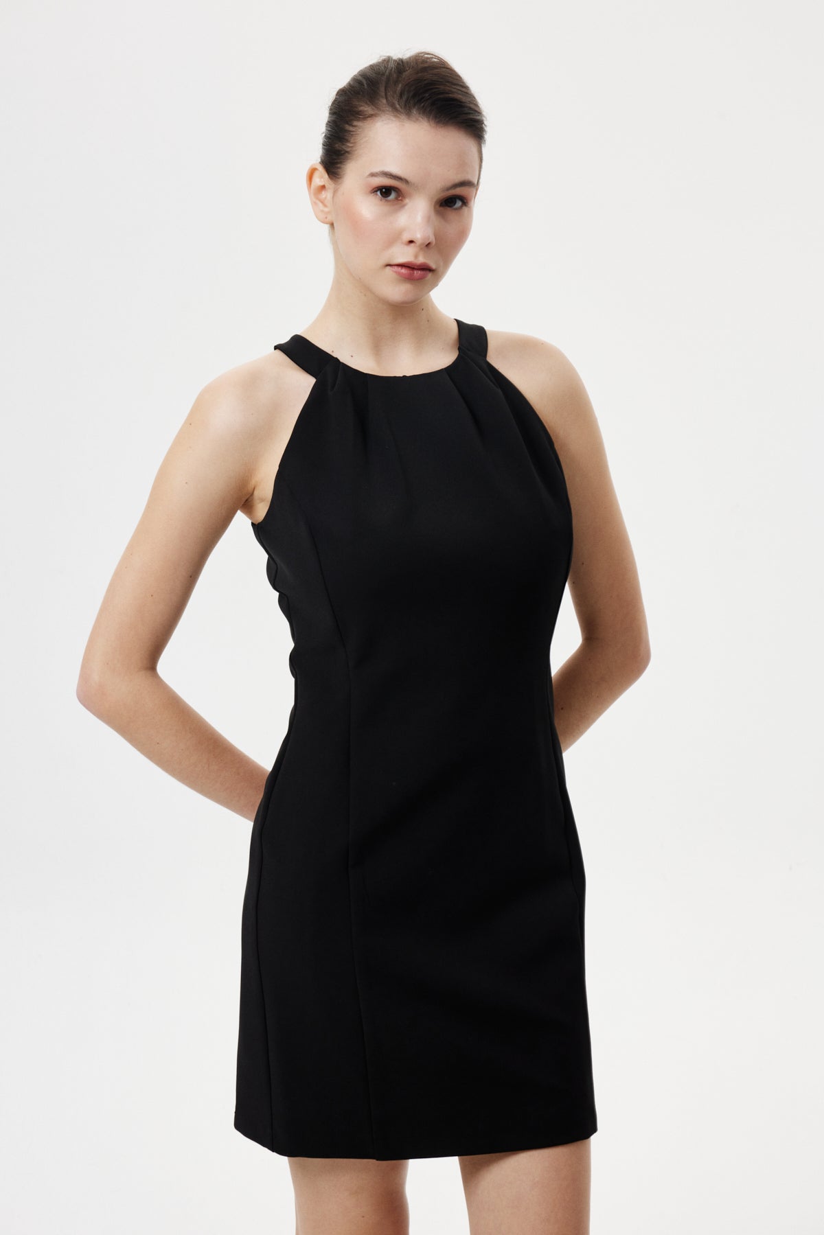 Halter Yaka Mini Elbise SİYAH