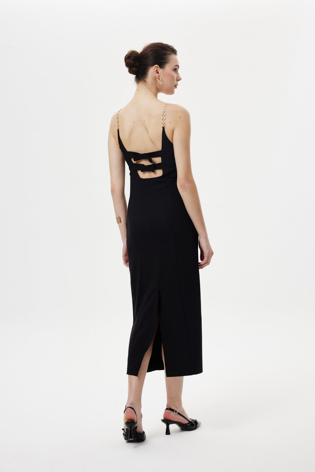 Cut-Out Kamisol Elbise SİYAH