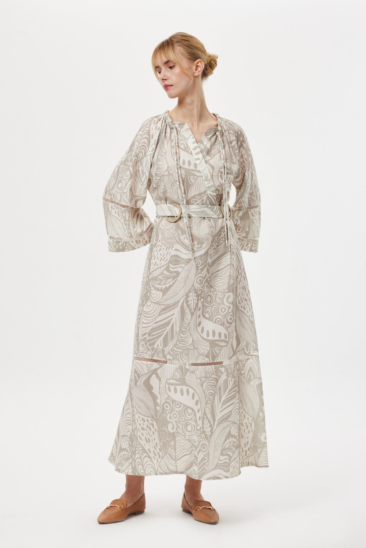 Bohemian Maxi Elbise Yeşil