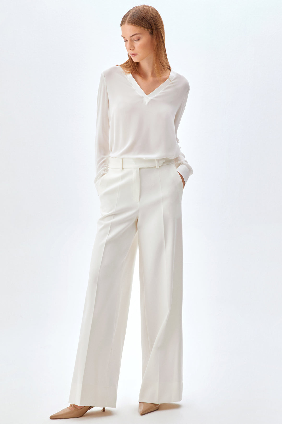 Geniş Paçalı Kadın Pantolon EKRU