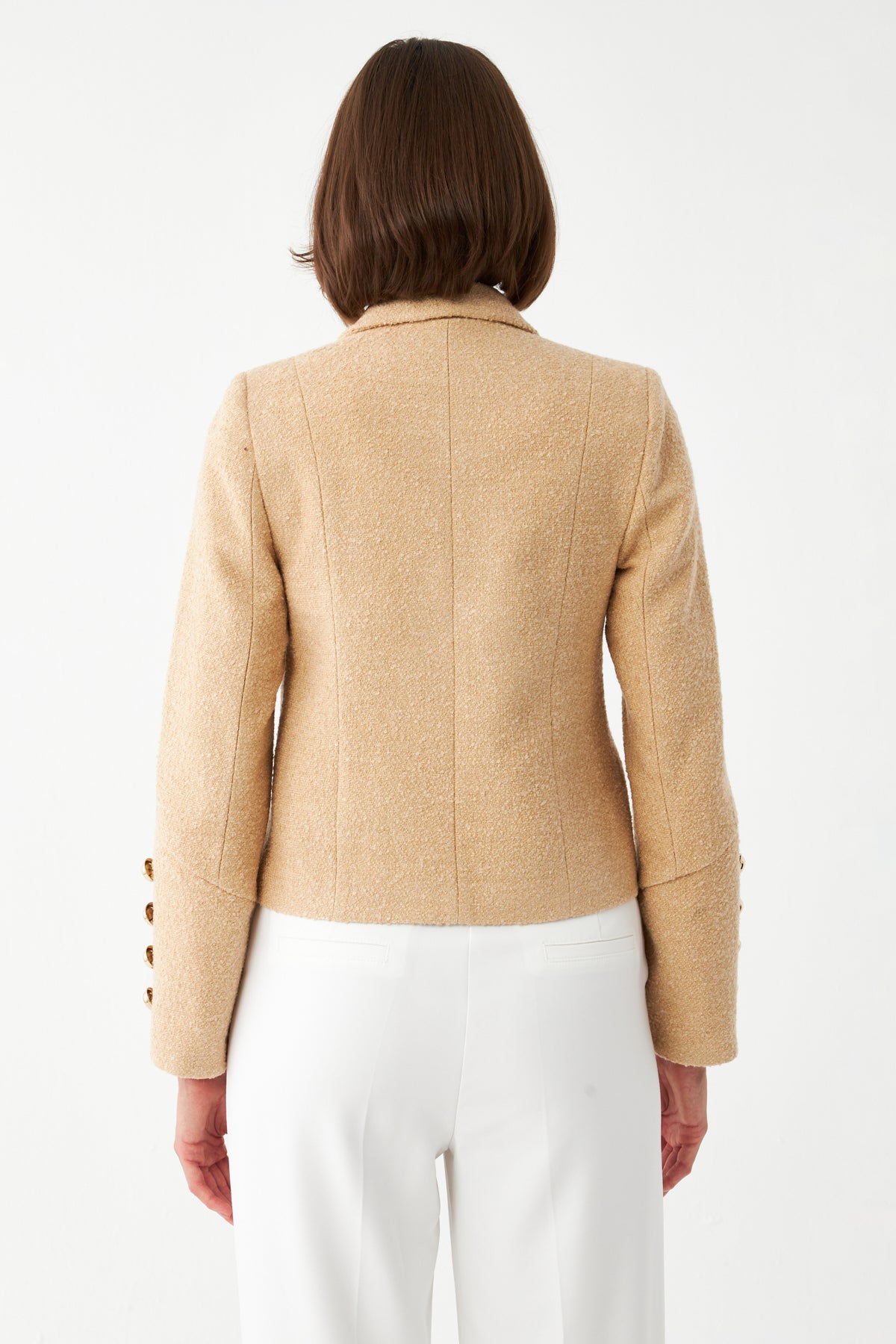 Düğmeli Kısa Blazer Ceket