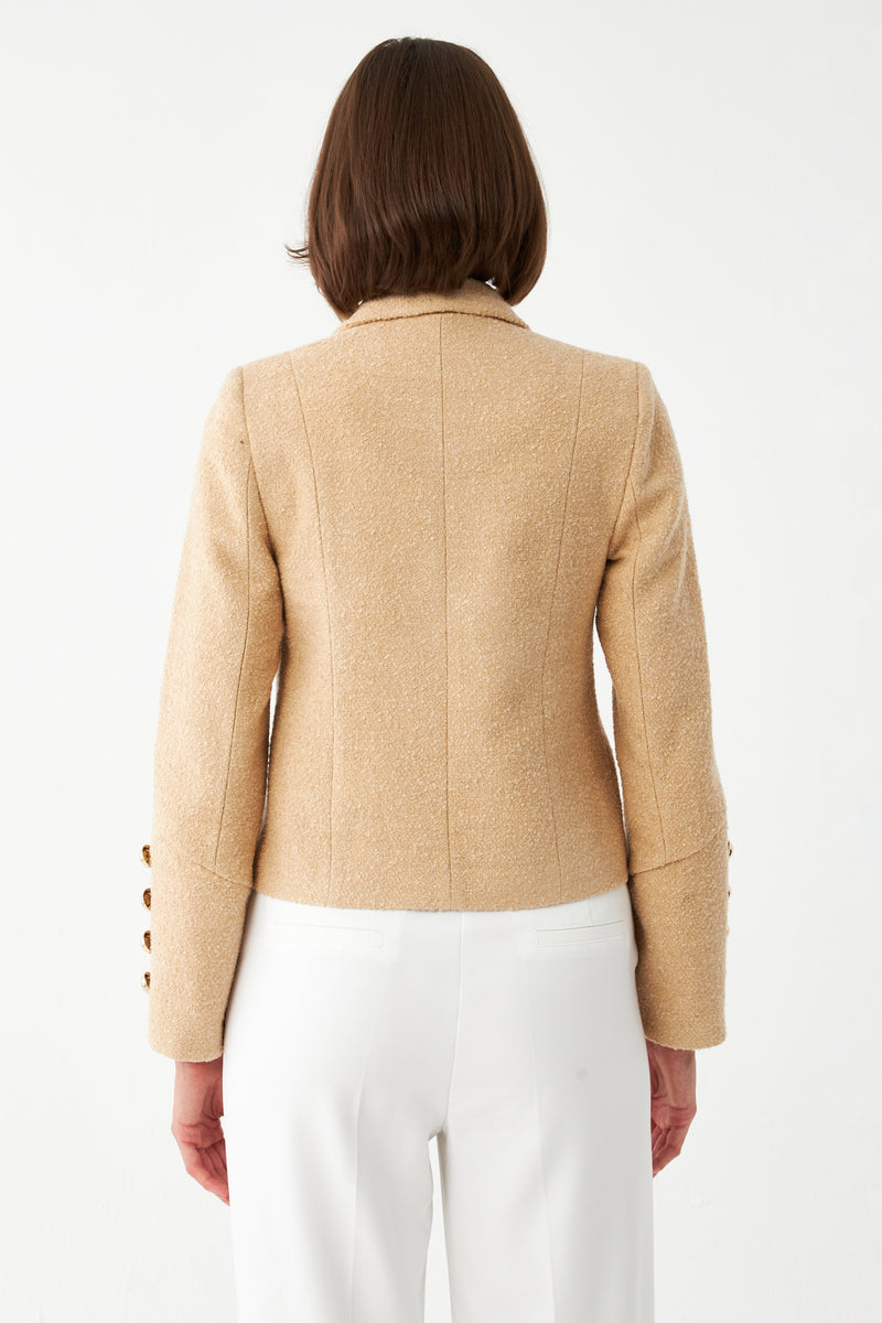 Düğmeli Kısa Blazer Ceket