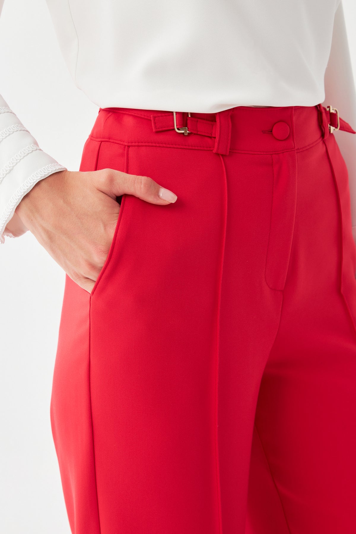 Yüksek Bel Geniş Paça Pantolon