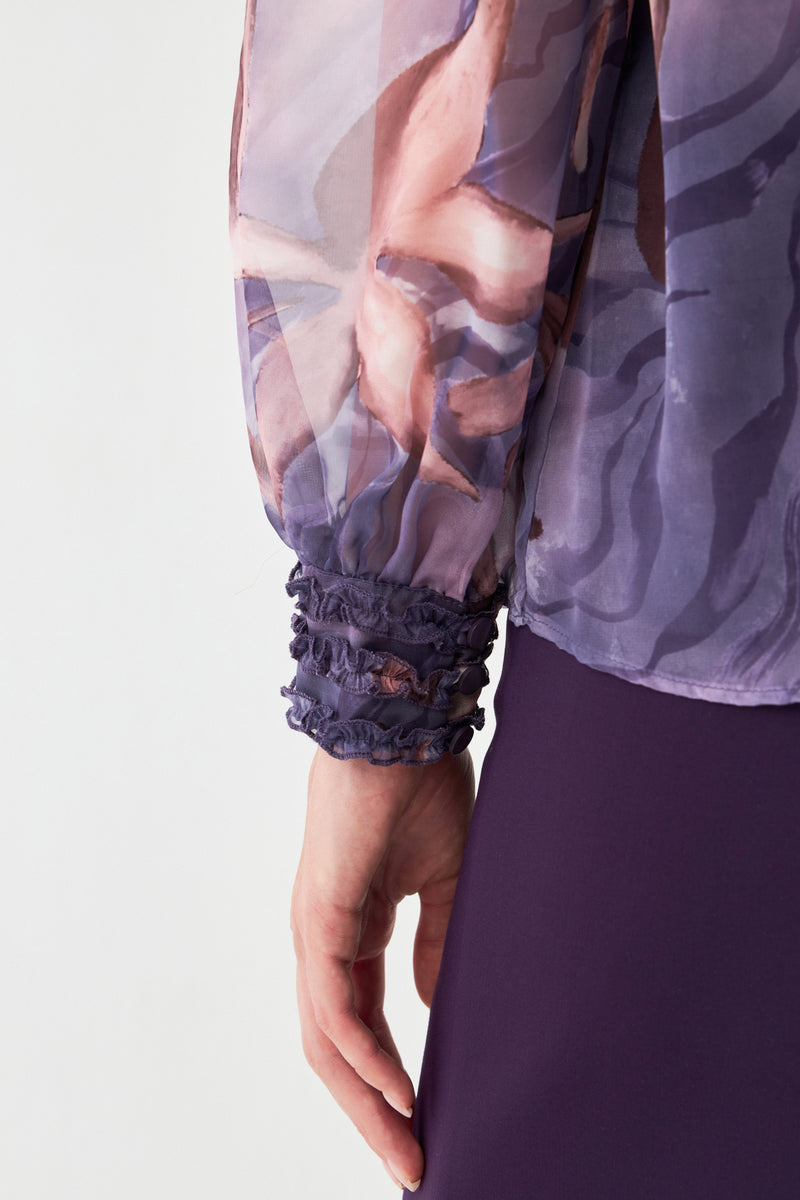 Şifon Fular Yaka Bluz