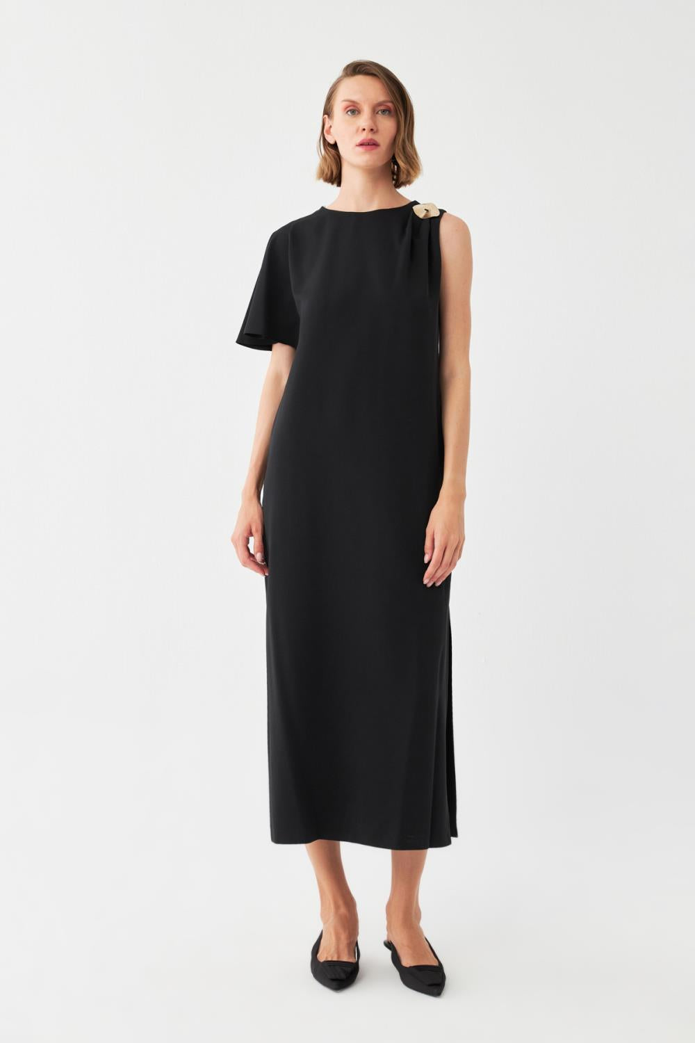 Tek Omuz Maxi Elbise