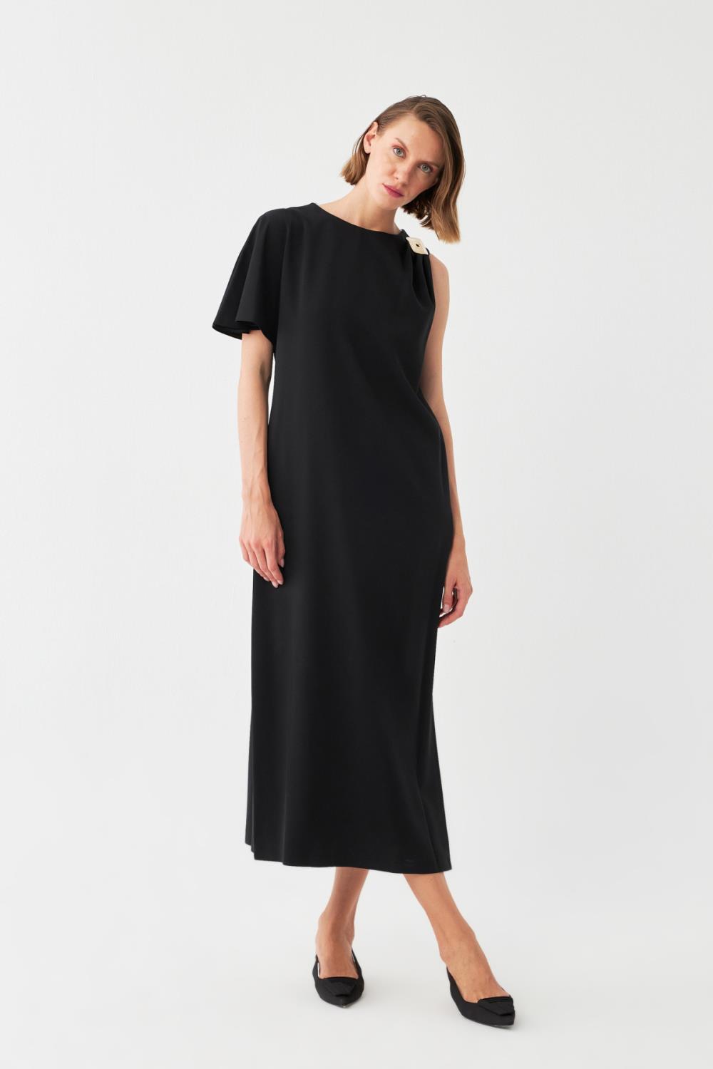 Tek Omuz Maxi Elbise
