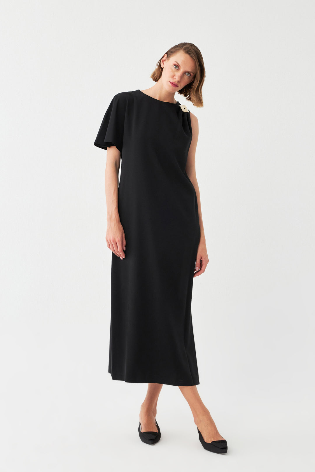 Tek Omuz Maxi Elbise