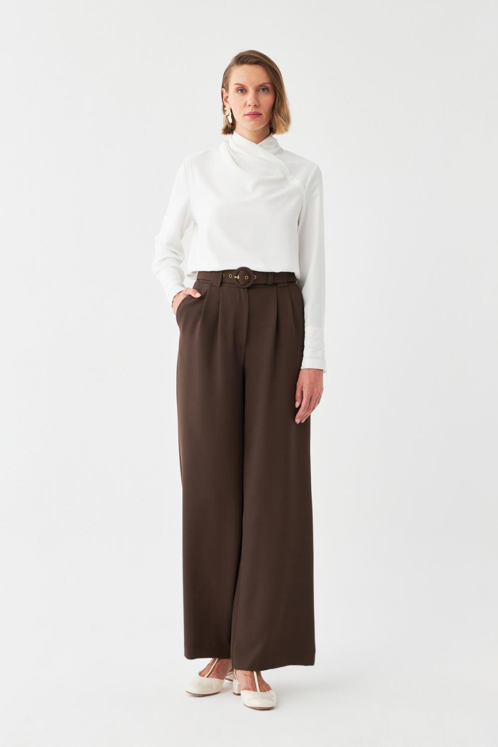 Yüksek Bel Palazzo Pantolon