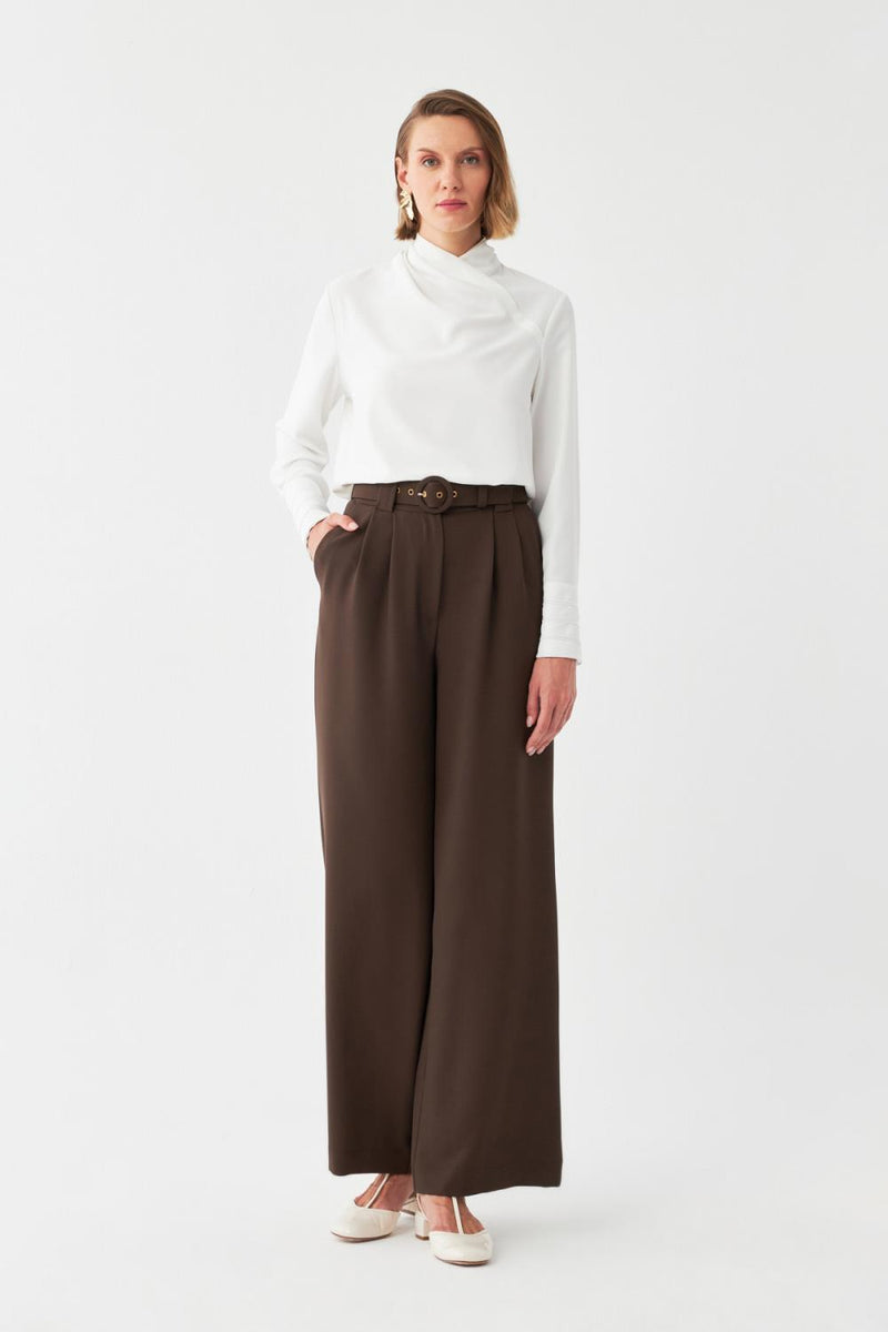 Yüksek Bel Palazzo Pantolon