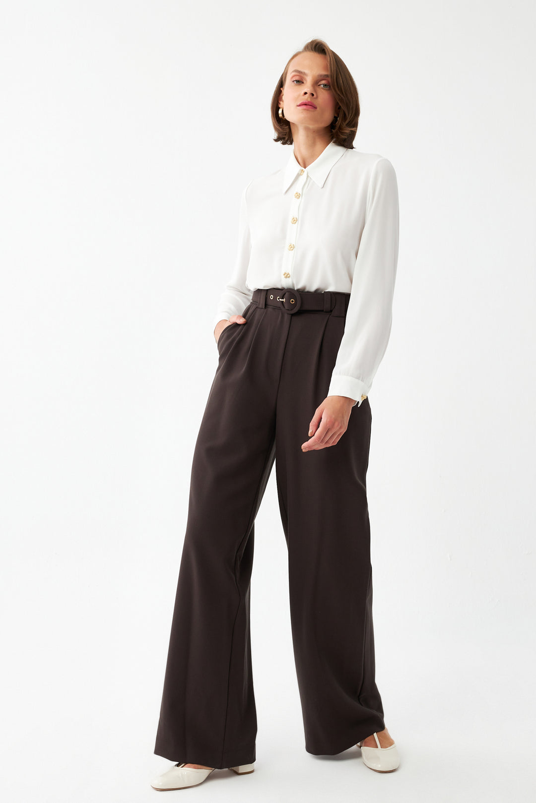 Yüksek Bel Palazzo Pantolon