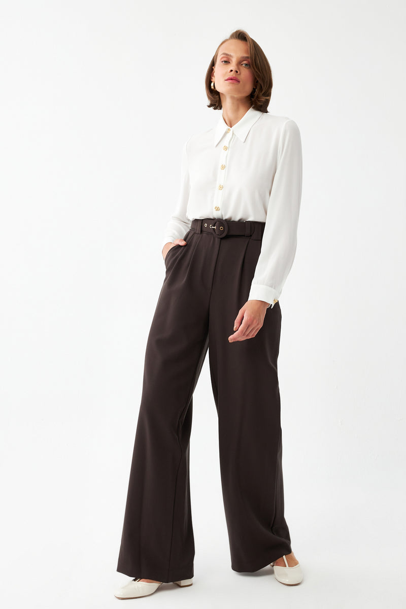 Yüksek Bel Palazzo Pantolon
