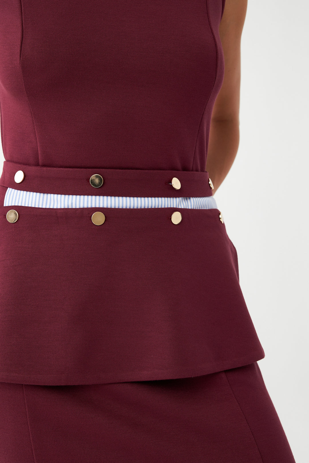 Kemerli Midi Elbise BORDO