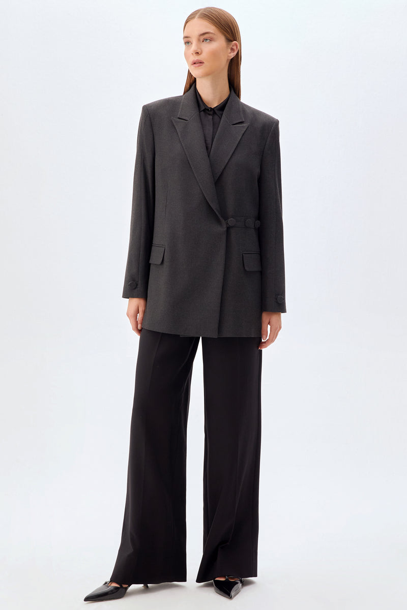 Düğme Mixli Blazer Ceket SİYAH