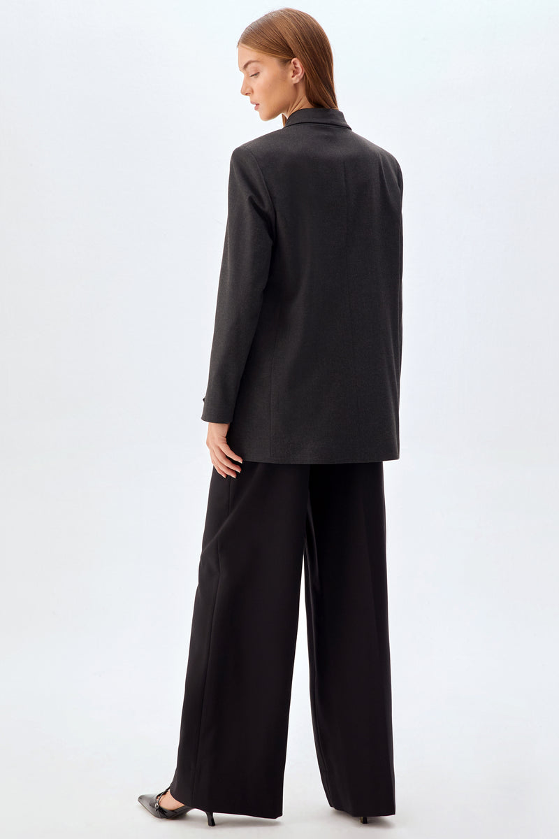 Düğme Mixli Blazer Ceket SİYAH