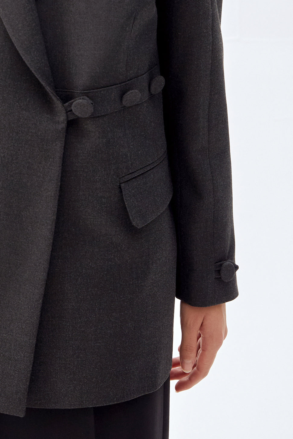 Düğme Mixli Blazer Ceket SİYAH