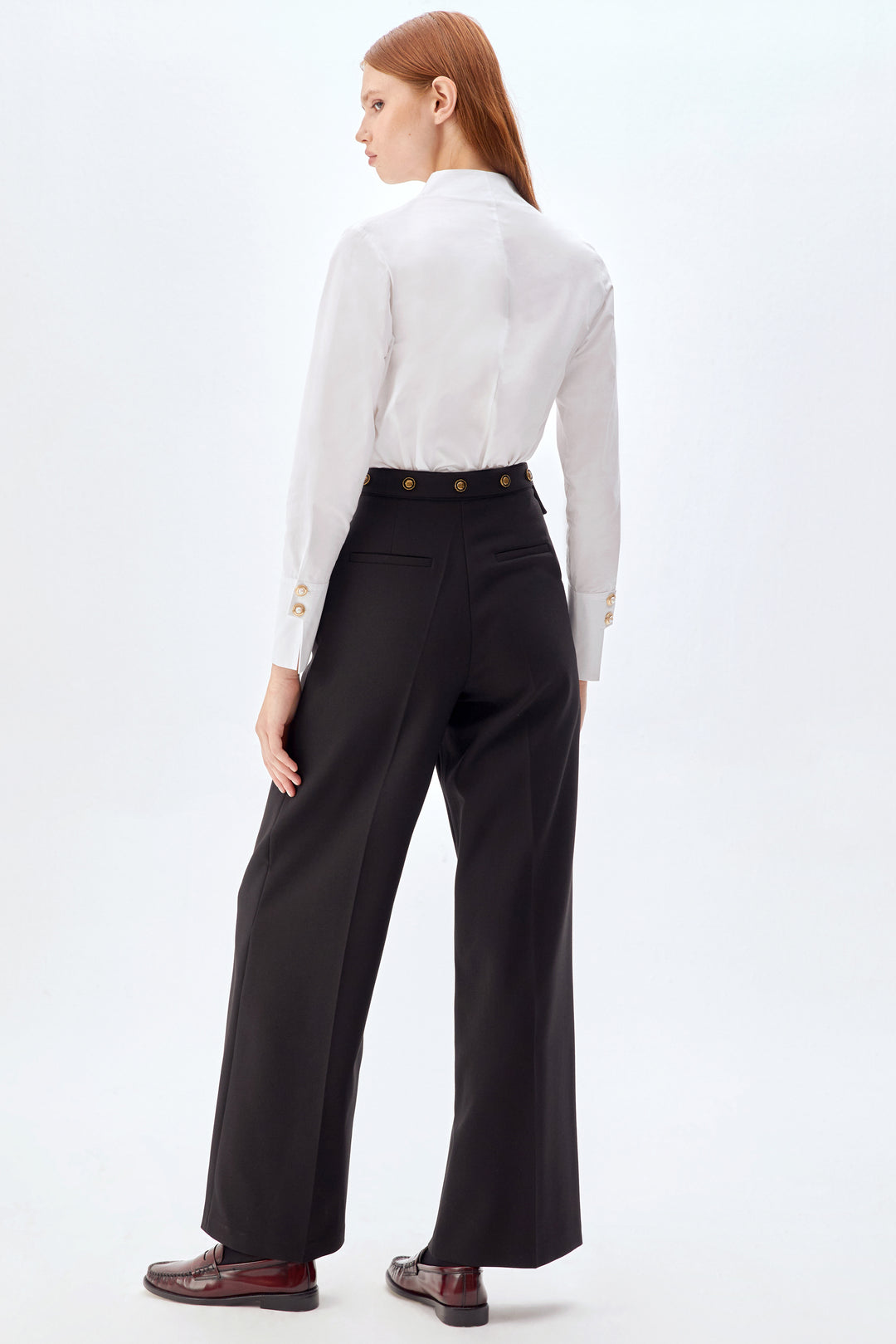 Leg Fit Bel Detaylı Pantolon SİYAH