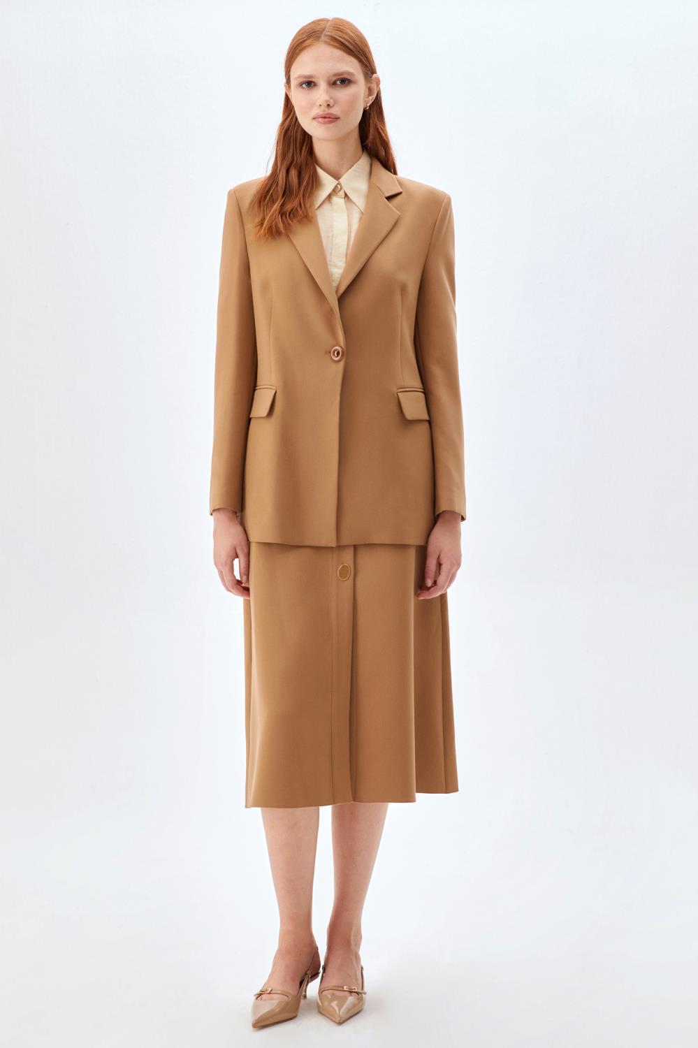 Oversize Ceket CAMEL