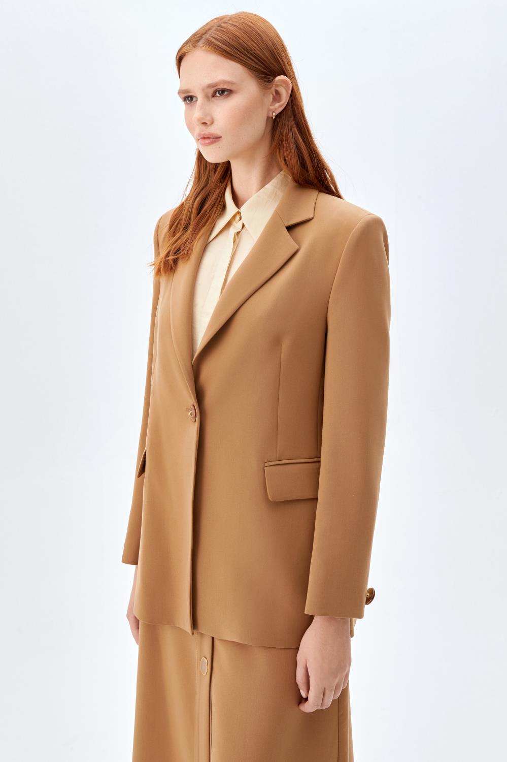 Oversize Ceket CAMEL