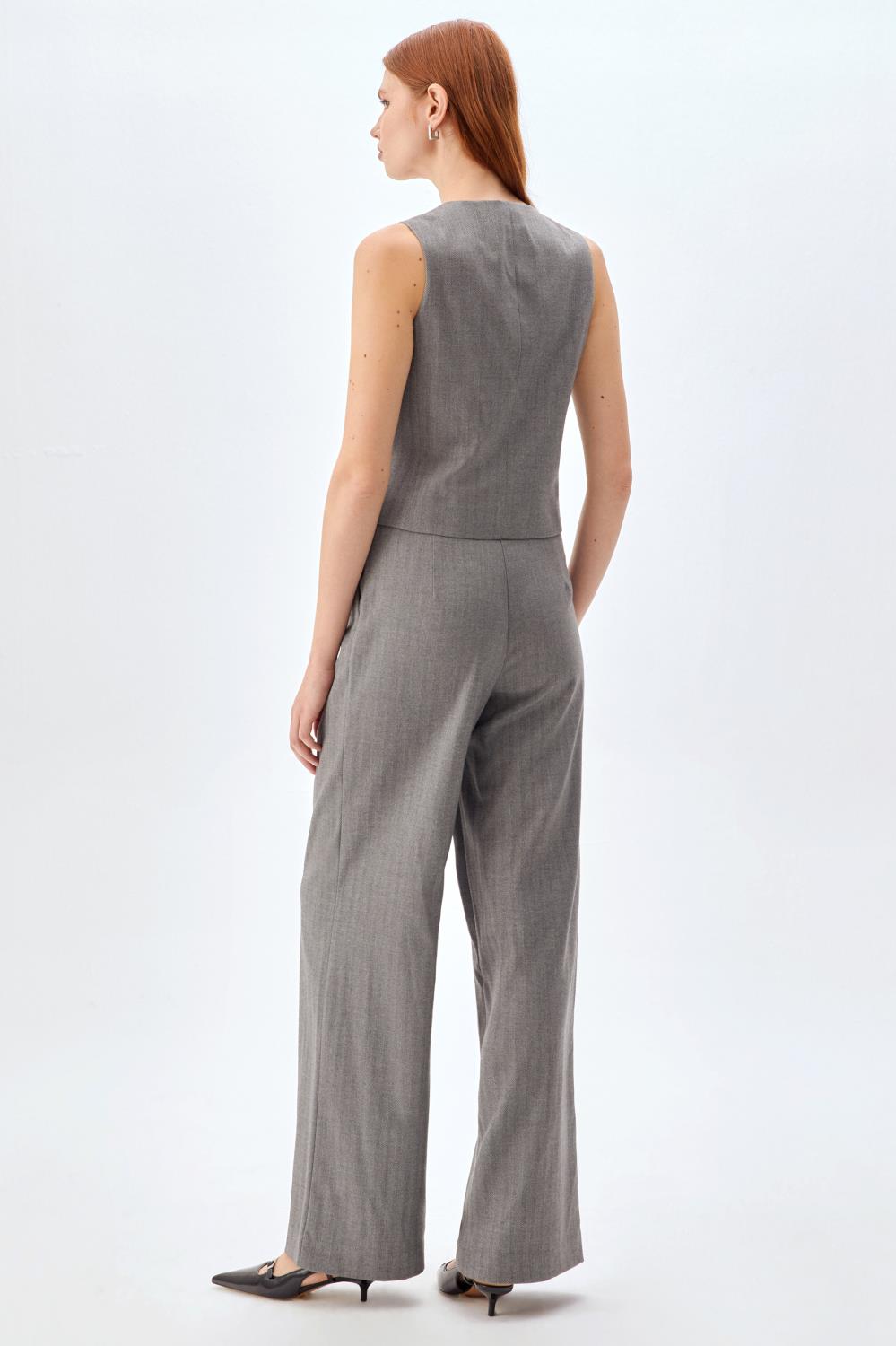 Palazzo Pantolon Yelek Takım GRİ