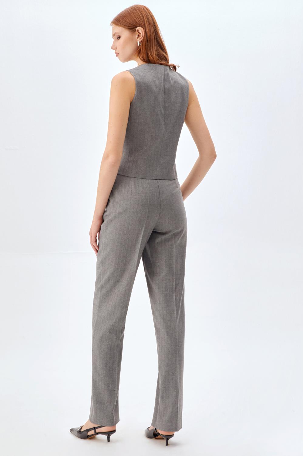 Palazzo Pantolon Yelek Takım GRİ