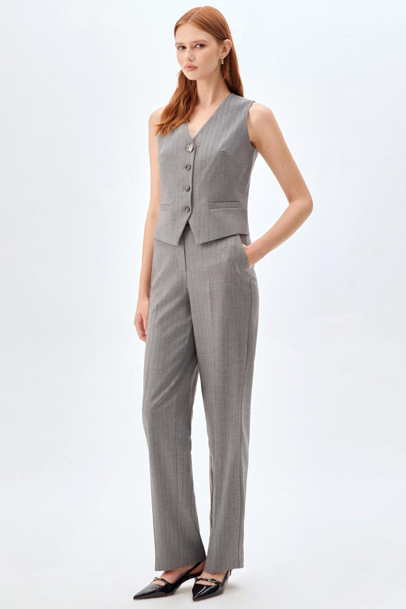 Palazzo Pantolon Yelek Takım GRİ