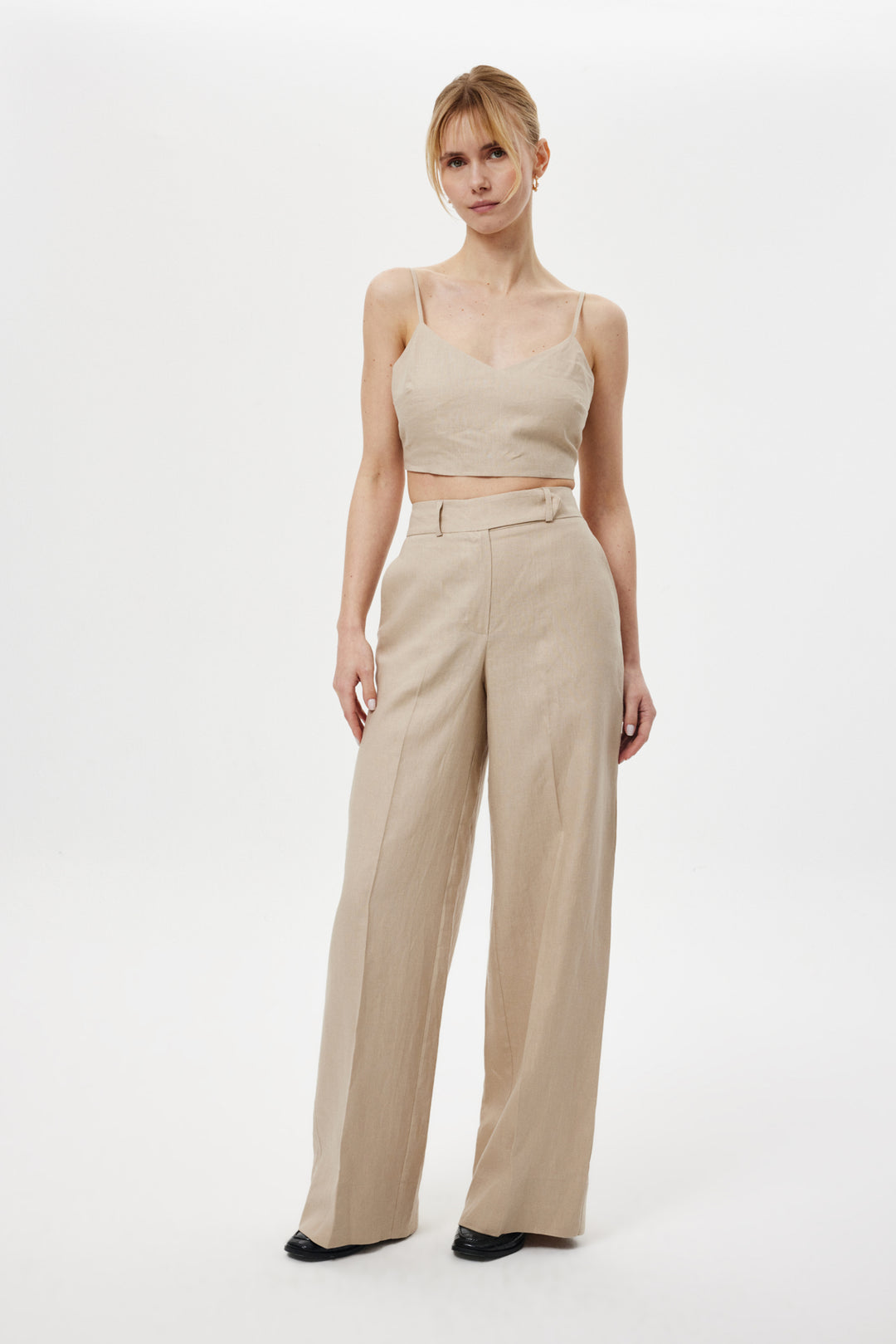 Loose-Fit Keten Pantolon BEJ
