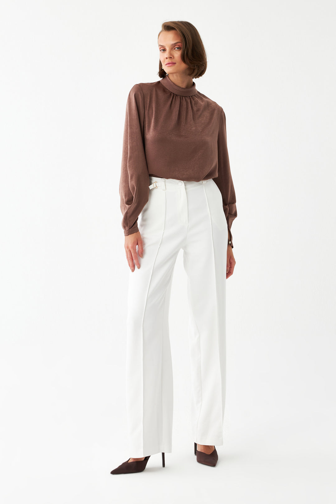 Yüksek Bel Geniş Paça Pantolon