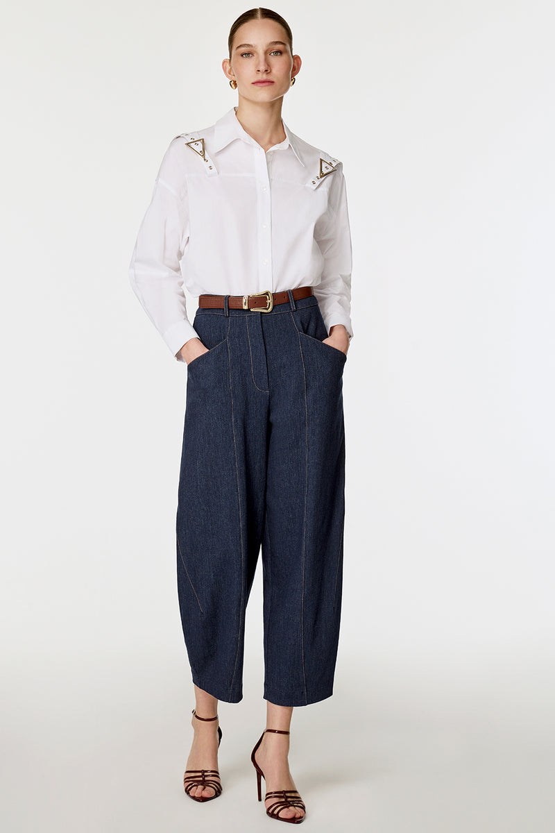 Denim Baggy Pantolon LACİVERT