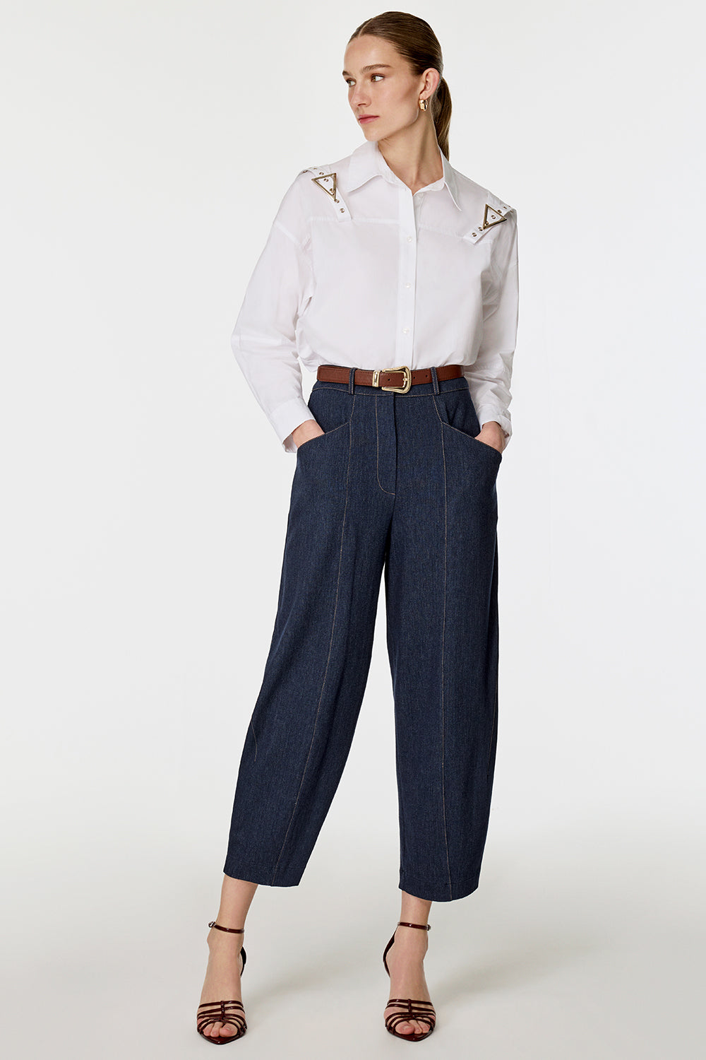 Denim Baggy Pantolon LACİVERT