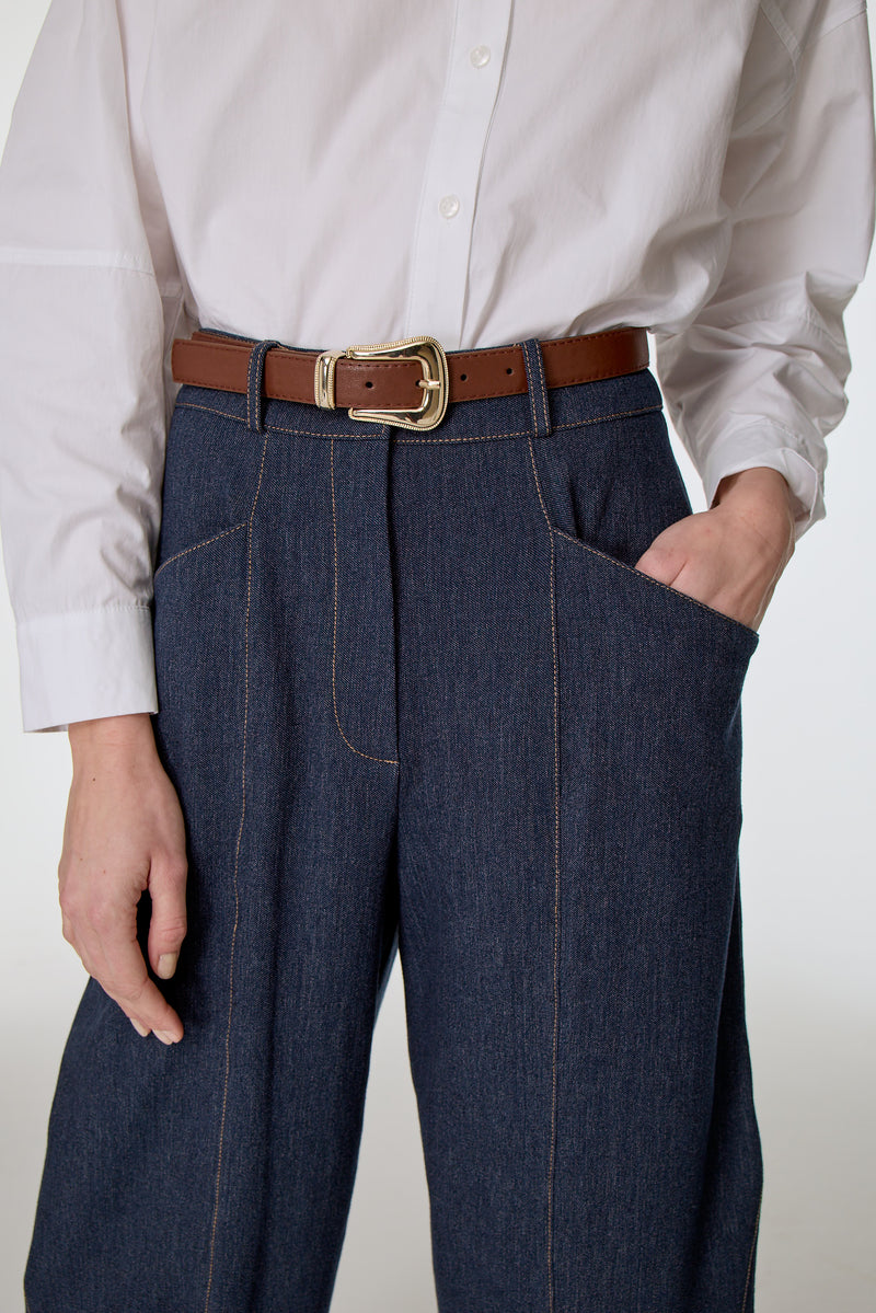 Denim Baggy Pantolon LACİVERT