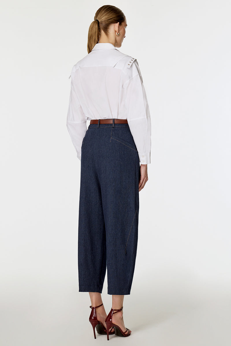 Denim Baggy Pantolon LACİVERT