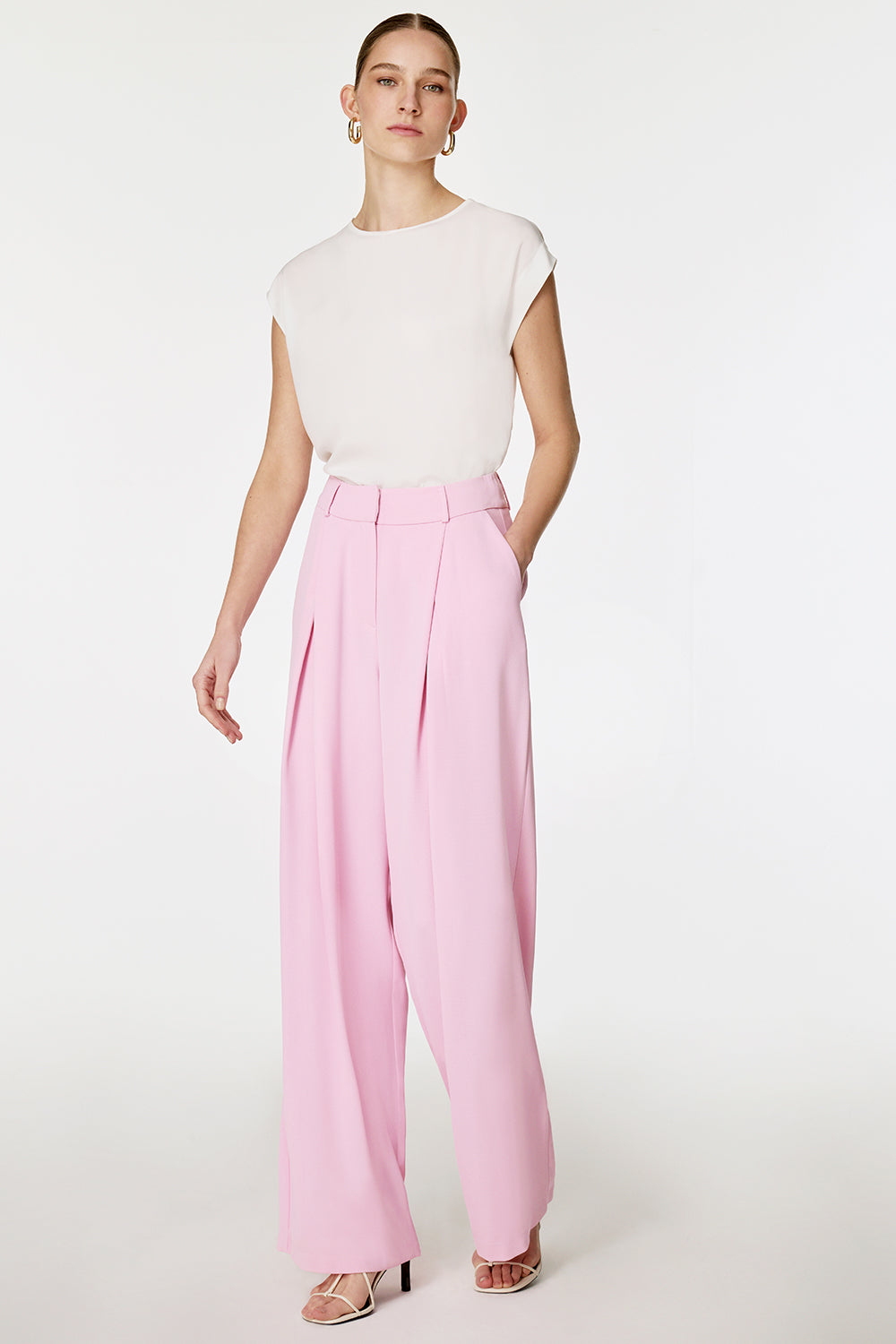 Önü Pilikaşeli Pantolon PEMBE
