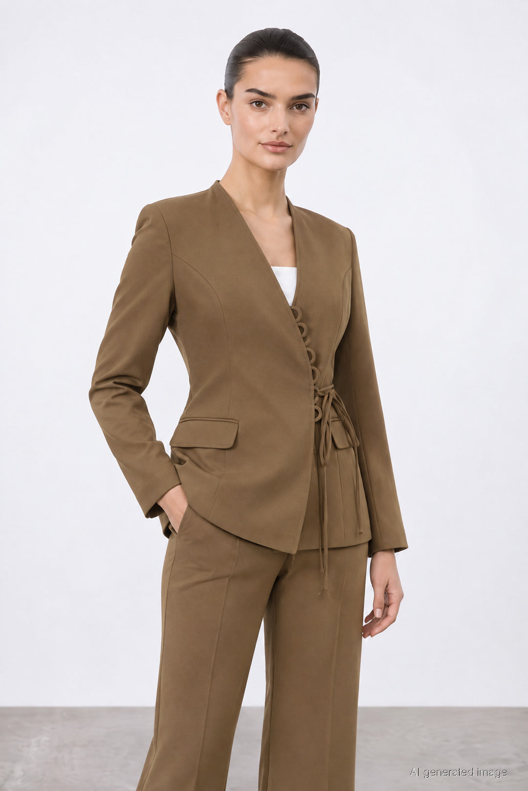 PANTOLONLU TAKIM CAMEL