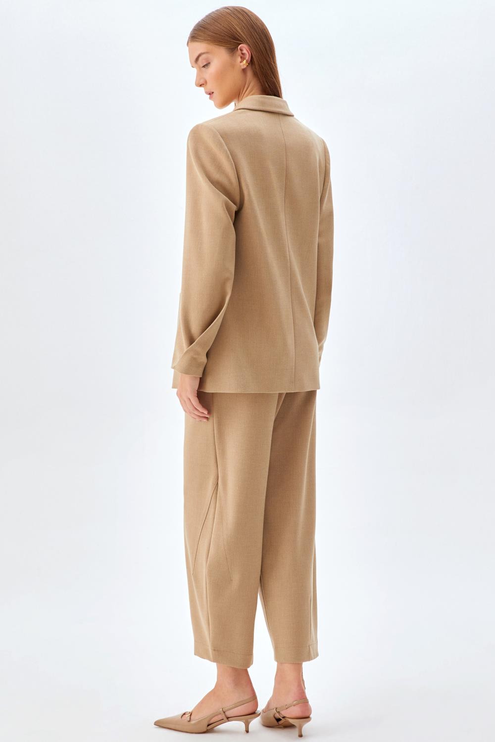 Regular Fit Cepli Ceket Pantolon Takım BEJ