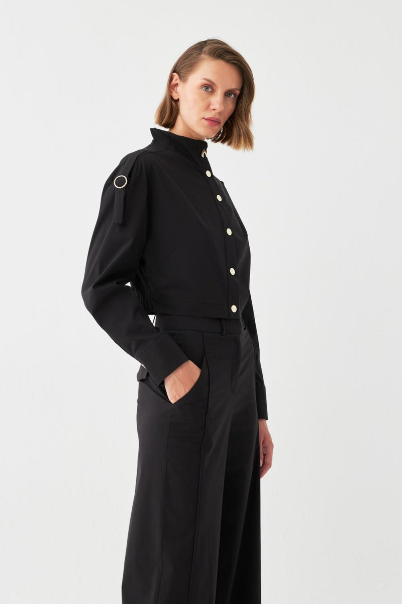 Straight-Fit Düğmeli Takım SİYAH